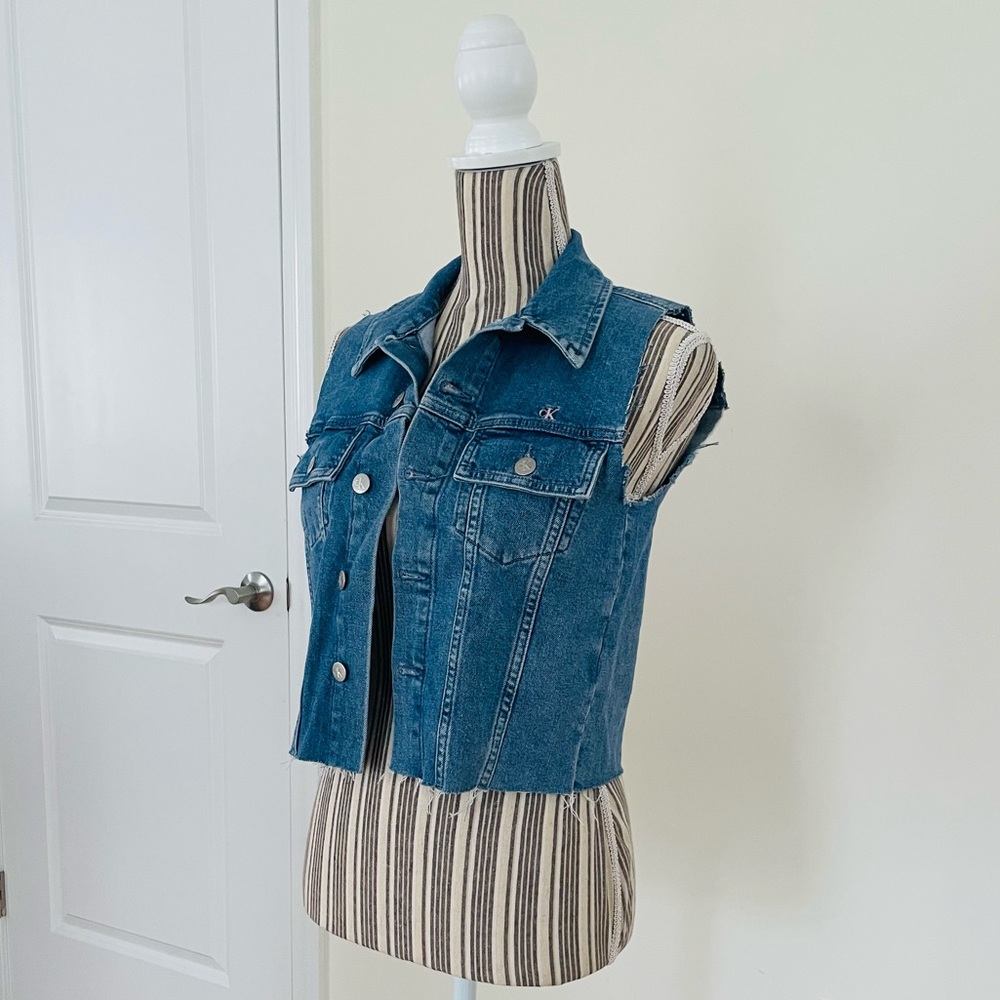 Calvin Klein Rainbow Jean Denim Vest XS X-Small